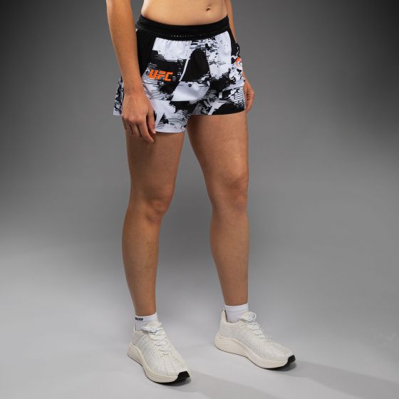 UFC Zenith | VENUM 格斗周 女士训练短裤 - 黑/白/橙色