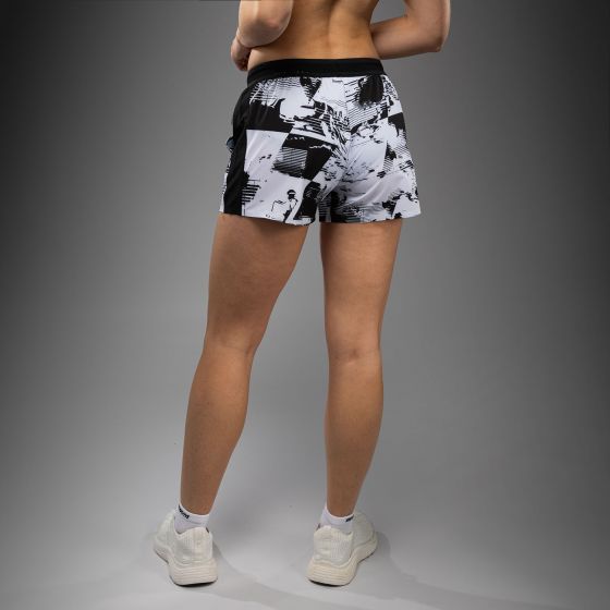 UFC Zenith | VENUM 格斗周 女士训练短裤 - 黑/白/橙色