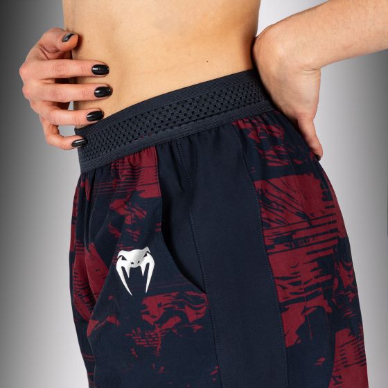 UFC Zenith | VENUM 格斗周  女士训练短裤 - 海军蓝/酒红/银色