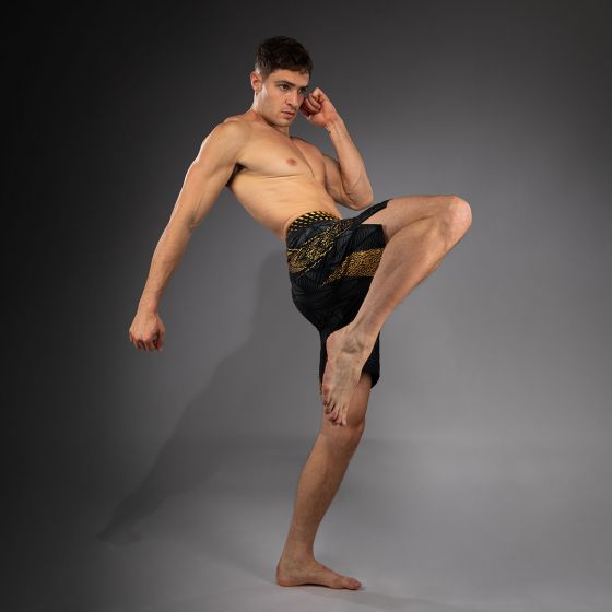 UFC Zenith | VENUM 格斗之夜 男士格斗短裤 - 长款 -  黑/金色