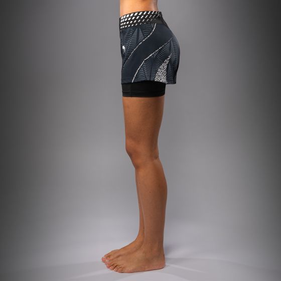 UFC Zenith | VENUM 格斗之夜 女士格斗短裤 - 黑/白色