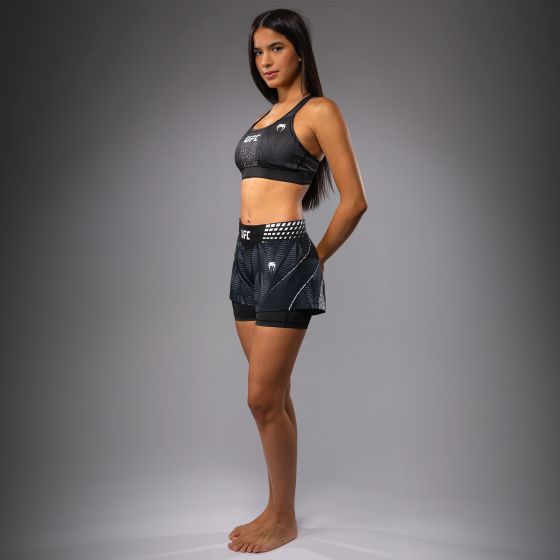 UFC Zenith | VENUM 格斗之夜 女士格斗短裤 - 黑/白色