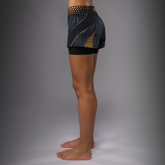 UFC Zenith | VENUM 格斗之夜 女士格斗短裤 - 黑/金色