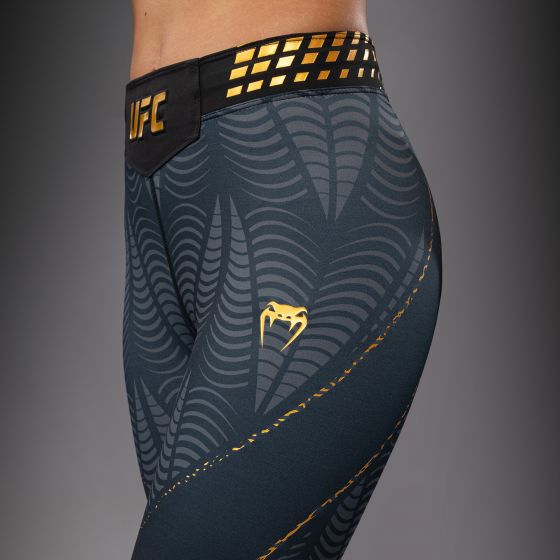 UFC Zenith | VENUM 格斗之夜 女士紧身短裤 - 长款 - 黑/金色