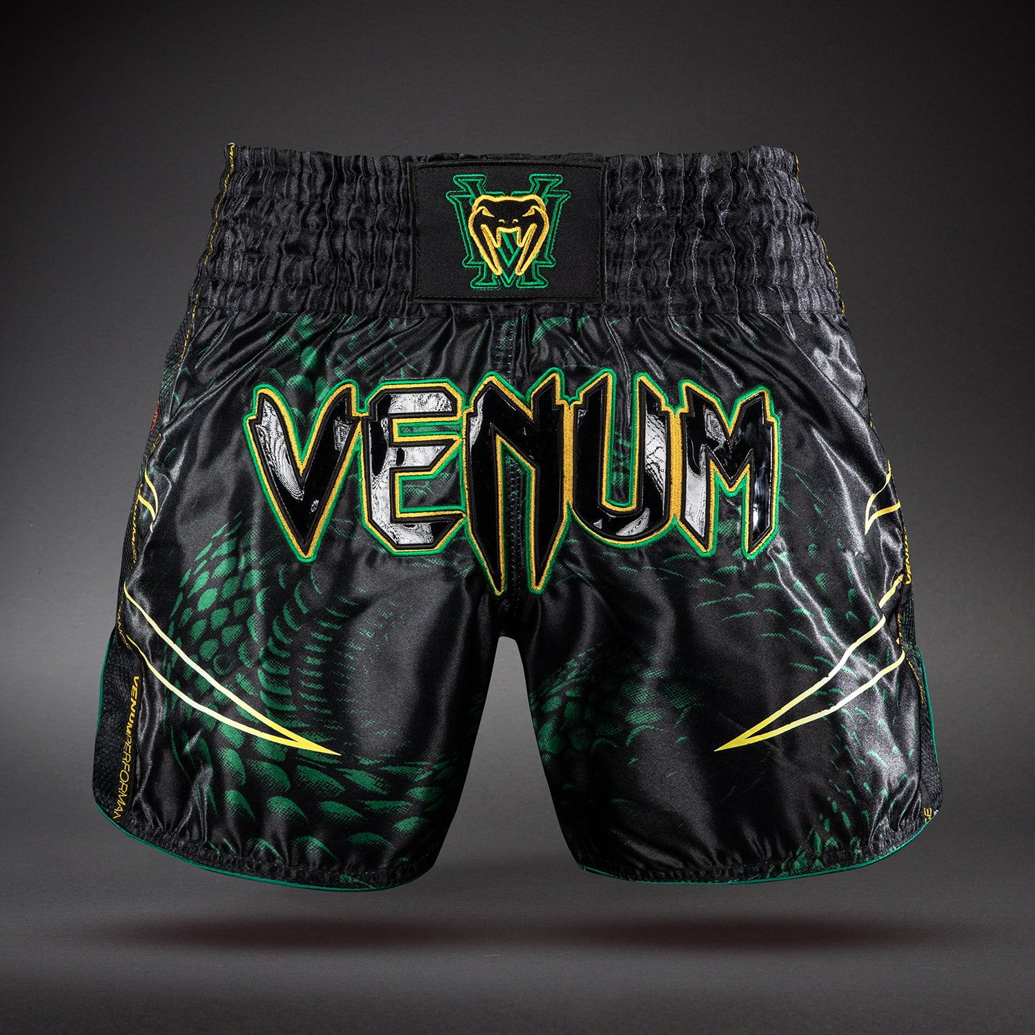 Venum Matupa Muay Thai Shorts - Black/Green/Gold